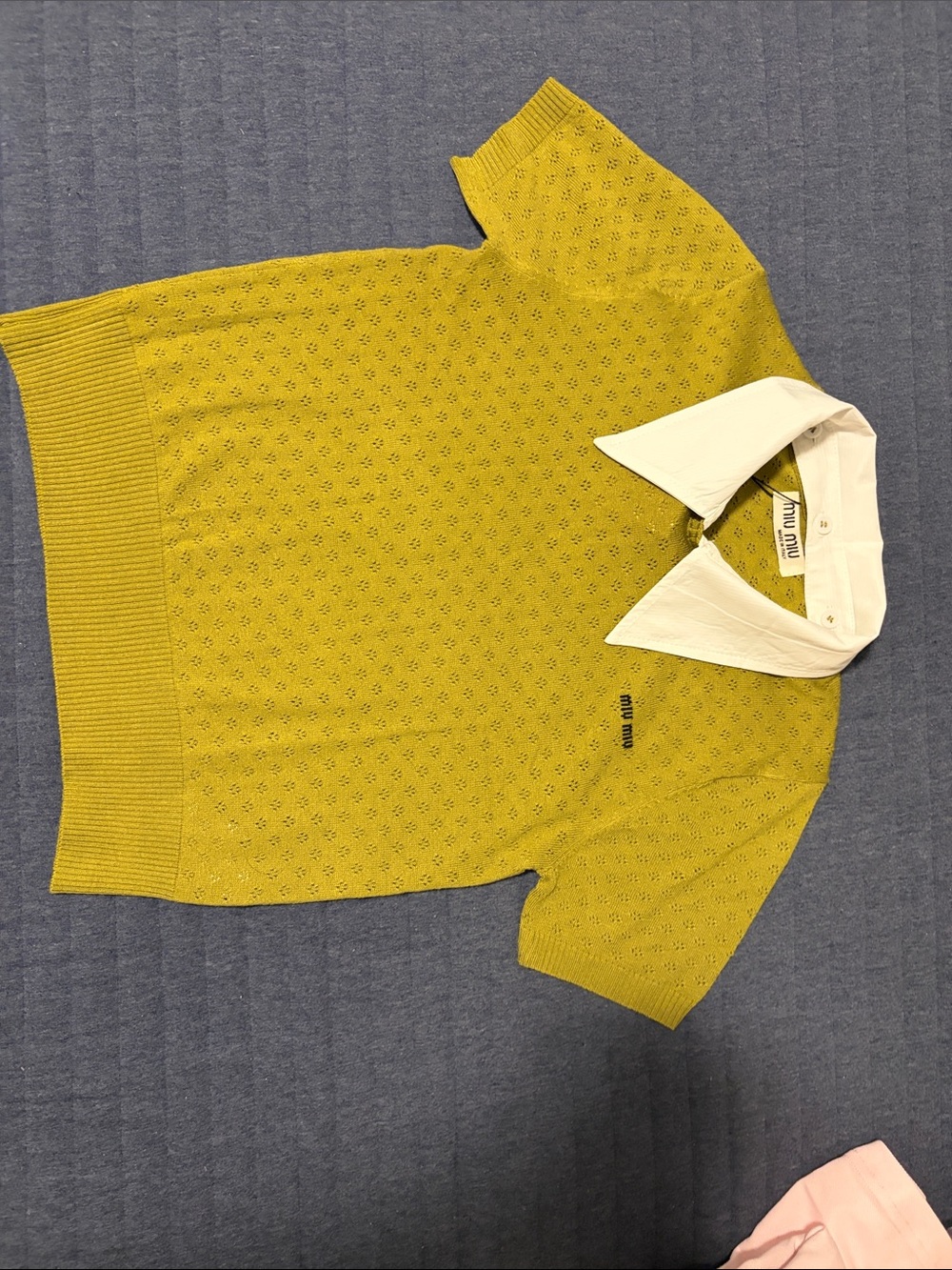 Lux Knit Polo Top with removable White Collar